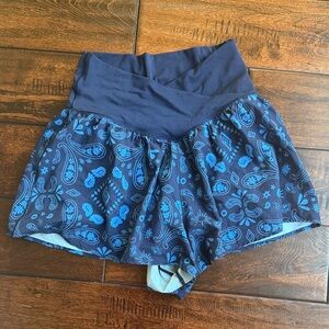 Aerie Blue Paisley Women's Athletic Shorts